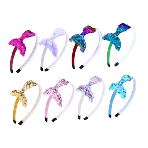 Zerodeko 8stücke Meerjungfrauen-haarreif Für Mädchen Glitzer-pailletten-stirnbänder Haarschmuck Im Meerjungfrauen-stil Stirnband Für Haardekor Kinderfrisurenzubehör Für von Zerodeko
