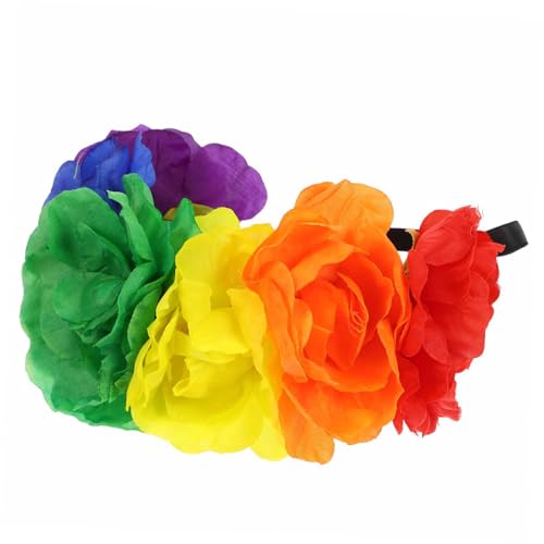 Zerodeko Blumenstirnband Mit Blumendekor Für Damen Stirnband Elastisches Band Haarreifen Kopfschmuck Für Party Festival von Zerodeko