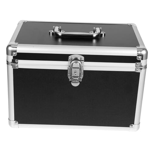 Zerodeko Metall-aufbewahrungsbox Für Make-up Mit Robustem Sicherheitsverschluss Groß Für Schönheitsprodukte Cremes Und Lotionen Schwarze Organizer-box Für Reisen Und Professionelle Nutzung von Zerodeko