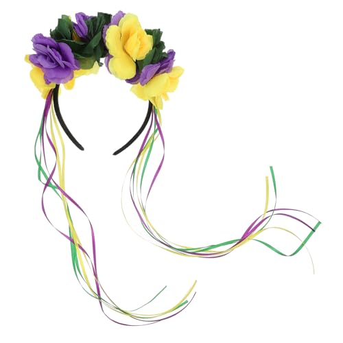 Zerodeko Karneval Haarreif Damen Blumen Stirnband Dekorativer Kopfschmuck für Partys Haarschmuck Lebhaften Farben für Festivals und Besondere Anlässe von Zerodeko