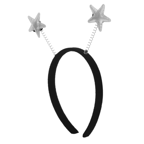 Zerodeko Party Haarband mit Fünfzackigen Sternen Federnde Star Haarklammer Kleines Silbernes Stirnband für Mädchen Modisches Accessoire für Hochzeiten Geburtstage und Themenpartys von Zerodeko