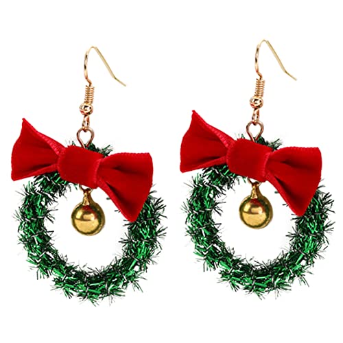 Zerodeko Weihnachtliche Glocken Ohrringe Wreath Design Damen Ohrschmuck Festliche Weihnachtsdeko Geschenkidee von Zerodeko