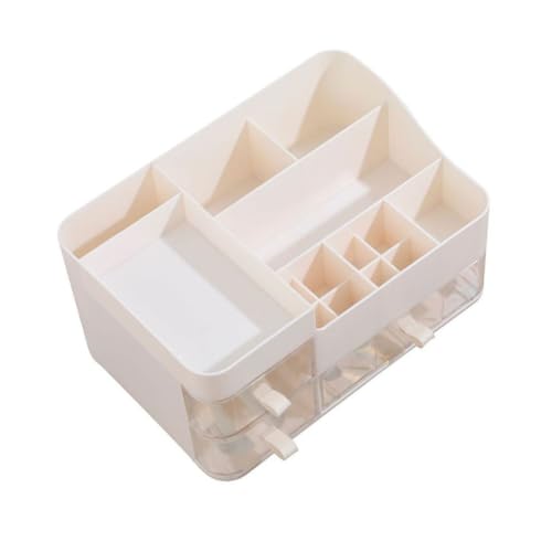 kosmetische Aufbewahrungsbox Desktop-Make-up-Organizer Desktop-Organizer-Schubladen Parfümorganisatoren Schreibtisch Aufbewahrungskiste Kosmetik Veranstalter Plastik Weiß von Zerodeko