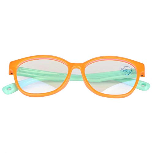 Anti Blaulicht Brille für Kinder Computerbrille, Anti-Blaulicht Kieselgel Rahmen Brille Computerbrille Video Gaming Brille für Kinder (Orange) von Zerodis