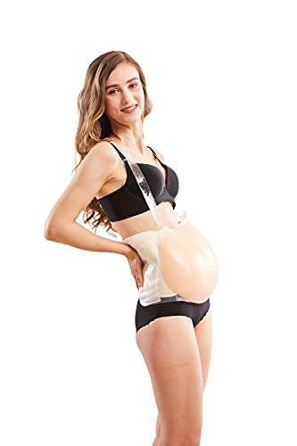 Gefälschter Schwangerschaftsbauch, künstlicher Silikon schwangerer Bauch Fotografie Schauspieler Leistung Prop Falscher Bauch Baby Gefälschter Schwangerschaftsstoß mit Riemen für Kostüme Cosplay(4-5) von Zerodis