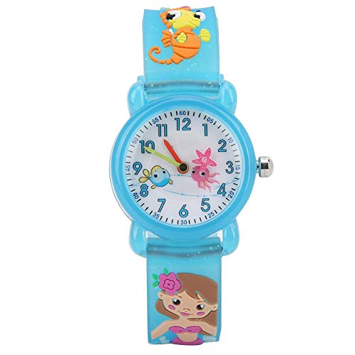 Kinder Armbanduhr, 3D Cartoon Kinder Quarzuhr Wasserdichtes PVC-Armband Silikonuhr für Kinder Kleinkind Jungen Mädchen 3-12 Jahre alt(Blue) von Zerodis