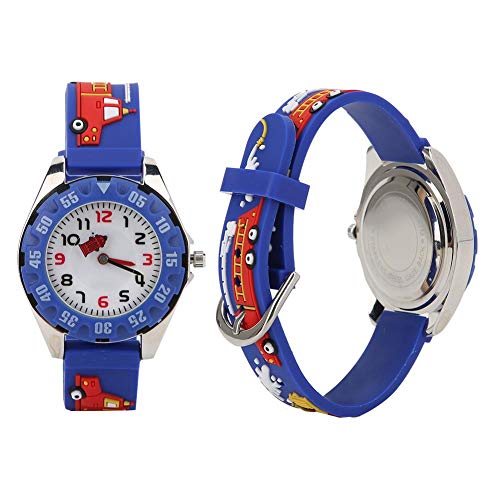 Zerodis Kinder Boy Watch, 3D Cartoon PVC Armband Armbanduhr wasserdichte Quarz Armbanduhr für Kinder Kleinkind Jungen Mädchen 3-12 Jahre alt(Blau) von Zerodis