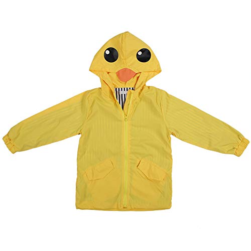 Zerodis Baby Enten Regenmantel Sommer Baby Mädchen Ente Wasserdichter Niedlicher Karikatur Hoodie Reißverschluss Leichter Regenbekleidung Mantel Outfit(110) von Zerodis