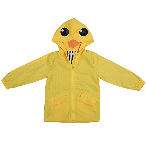 Zerodis Baby Enten Regenmantel Sommer Baby Mädchen Ente Wasserdichter Niedlicher Karikatur Hoodie Reißverschluss Leichter Regenbekleidung Mantel Outfit(90) von Zerodis