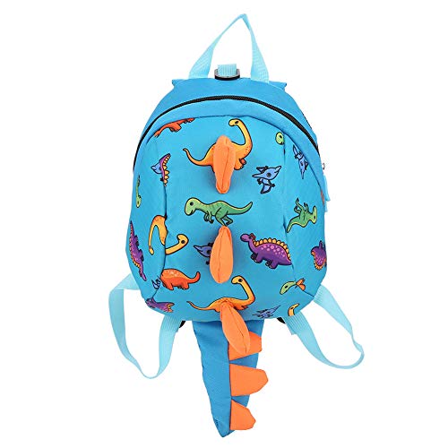 Zerodis Dinosaurier Rucksack Kinder Kinder Kleinkind Tasche Cartoon Rucksack Snack Lunchpaket Reiserucksack mit Sicherheitsgurt Leine für Vorschuljungen Mädchen(Blau) von Zerodis