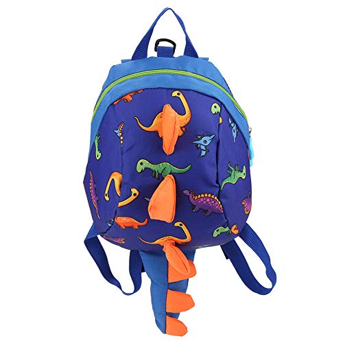 Zerodis Dinosaurier Rucksack Kinder Kinder Kleinkind Tasche Cartoon Rucksack Snack Lunchpaket Reiserucksack mit Sicherheitsgurt Leine für Vorschuljungen Mädchen(Dunkelblau) von Zerodis