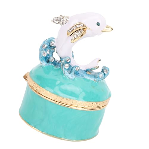 Zerodis Geschenke Dekor Emaille Keepsake Hülle Schmuck Schachtel Schmuck Dekoration Organizer Behälter für Ohrringe Halskette Armbänder Ring Lagernbox Strsestone Small Eceled von Zerodis