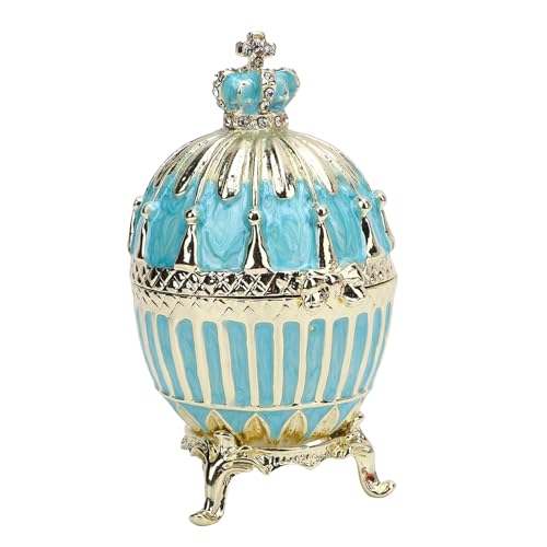 Zerodis Geschenke Schachtel Handbemalte Osterei -Figur Schmuck Kiste Scharniert Emaillierten Desktop Dekorativen Schmuck Organizer für Wohnkultur Store Halskette Ohrring Kleine Gegenstände von Zerodis
