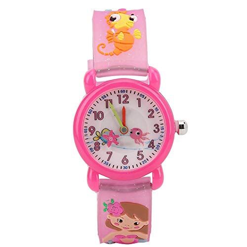 Zerodis Kinder Armbanduhr, 3D Cartoon Kinder Quarzuhr Wasserdichtes PVC-Armband Silikonuhr für Kinder Kleinkind Jungen Mädchen 3-12 Jahre alt(Rosa) von Zerodis