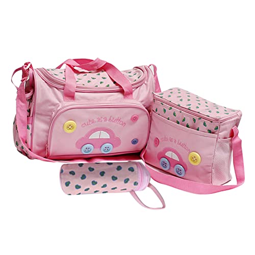 Zerodis Mumien-Wickeltasche, 4-teiliges Umstands-Mumientaschen-Set mit Mehreren Taschen, 600D Oxford-Stoff, Wasserdicht für den Täglichen Gebrauch (Rosa) von Zerodis