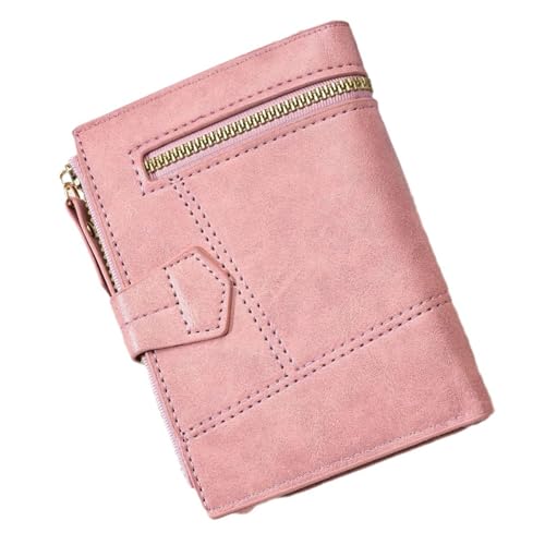 Zerodis Stilvolle Damen-Geldbörse mit Kartenhalter aus PU-Leder mit Mehreren Steckplätzen, Tragbare Geldbörse für den Täglichen Gebrauch (PINK) von Zerodis