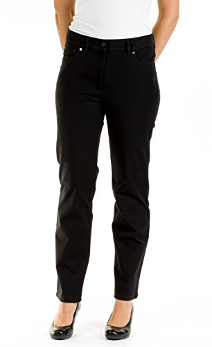 Zerres Damen Jeans CORA Straight Fit Comfort S Bi-Elastisch Stretch, Größe:42, Farbe:99 SCHWARZBLACK von Zerres