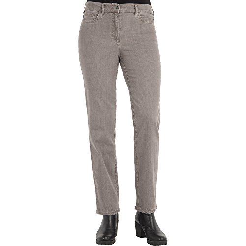 ZERRES Style GRETA – Bequeme, unsichtbaren Gummibund Jeanshose, Gerade geschnittenes Bein Farbe Taupe Größe 46 kurz von Zerres