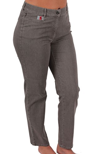 ZERRES Style TINA – Stretchige Jeans,bequeme Oberschenkelweite und gerades Bein Farbe Taupe Größe 40 kurz von Zerres