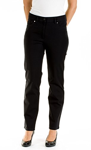 Zerres Damen Jeans CORA Straight Fit Comfort S Bi-Elastisch Stretch, Größe:40, Farbe:99 SCHWARZBLACK von Zerres