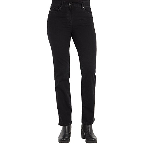 Zerres Damen Jeans CORA Straight Fit Comfort S Strass Stretch, Größe:18;Farbe:09 Black von Zerres