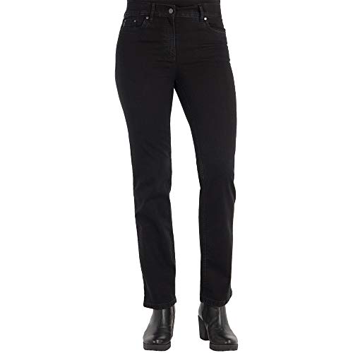 Zerres Style CORA, stretchige Jeans, Gerade geschnittenes Bein mit Strass auf Gesäßtaschen Farbe Schwarz Größe 40 von Zerres