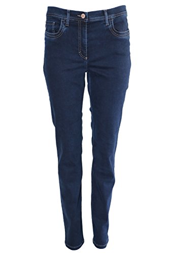 Zerres Damen Jeans GINA Straight Fit Tencel Denim, Größe:42 kurz;Farbe:06 DARKBLUE ( Gr.21) von Zerres