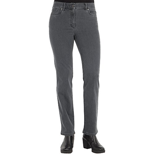 Zerres Style CORA, stretchige Jeans, Gerade geschnittenes Bein mit Strass auf Gesäßtaschen Farbe Dunkelgrau Größe 38 von Zerres