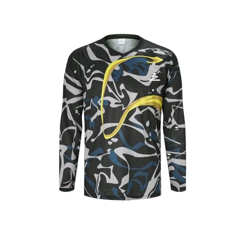 ZesiikLvie MTB Trikot Herren Fahrradbekleidung Radtrikot Herren Langarm Moto MX Downhill Enduro Jersey Atmungsaktiv Schnell Trocknend von ZesiikLvie