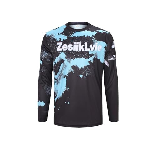 ZesiikLvie MTB Trikot Herren Fahrradbekleidung Radtrikot Herren Langarm Moto MX Downhill Enduro Jersey Atmungsaktiv Schnell Trocknend von ZesiikLvie