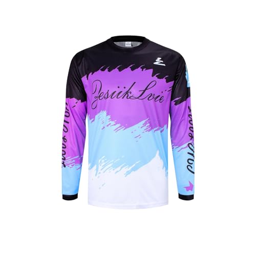ZesiikLvie MTB Trikot Herren Fahrradbekleidung Radtrikot Herren Langarm Moto MX Downhill Enduro Jersey Atmungsaktiv Schnell Trocknend von ZesiikLvie