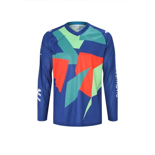 ZesiikLvie MTB Trikot Herren Fahrradbekleidung Radtrikot Herren Langarm Moto MX Downhill Enduro Jersey Atmungsaktiv Schnell Trocknend von ZesiikLvie