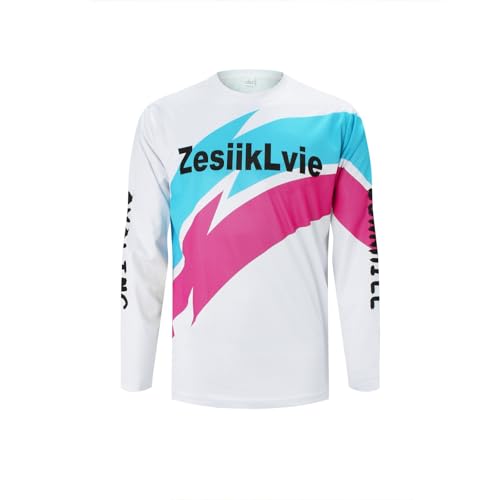 ZesiikLvie MTB Trikot Herren Fahrradbekleidung Radtrikot Herren Langarm Moto MX Downhill Enduro Jersey Atmungsaktiv Schnell Trocknend von ZesiikLvie