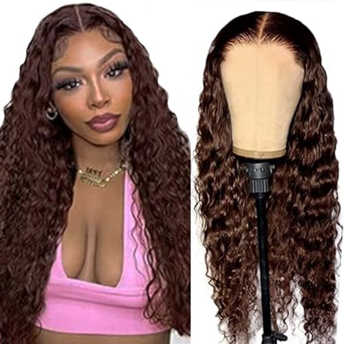 Echthaar Perücke Schwarz Frauen Human Hair Wig 5x5 Lace Front Human Hair #4 Brown Colored Pre Plucked Virgin Hair With Baby Hair 150% Density Brown Curly Wig 28 Zoll Echthaar Perücke Schwarz Frauen Human Hair Wig 5x5 Lace Front Human Hair #4 Brown Colored Pre Plucked Virgin Hair With Baby Hair 150% Density Brown Curly Wig 28 Zoll von Zeslaerr