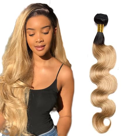 Zeslaerr 1B/27 Ombre Brown Color Echthaar Perücke Bundles Human Hair Extensions 8A Grade Unprocessed Brazilian Virgin Menschliches Haar Body Wave Bundles No Weft Knotless For Women 28 Zoll von Zeslaerr