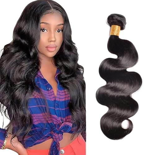 Zeslaerr 1B Natural Black Color Echthaar Perücke Bundles Human Hair Extensions 8A Grade Unprocessed Brazilian Virgin Menschliches Haar Body Wave Bundles No Weft Knotless For Women 16 Zoll von Zeslaerr