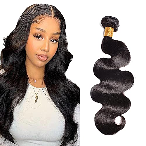 Zeslaerr 1B Natural Black Color Echthaar Perücke Bundles Human Hair Extensions 8A Grade Unprocessed Brazilian Virgin Menschliches Haar Body Wave Bundles No Weft Knotless For Women 20 Zoll von Zeslaerr