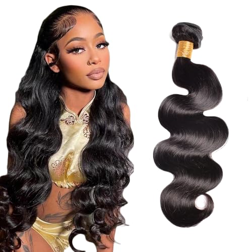 Zeslaerr 1B Natural Black Color Echthaar Perücke Bundles Human Hair Extensions 8A Grade Unprocessed Brazilian Virgin Menschliches Haar Body Wave Bundles No Weft Knotless For Women 26 Zoll von Zeslaerr