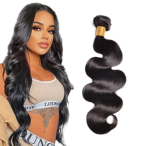 Zeslaerr 1B Natural Black Color Echthaar Perücke Bundles Human Hair Extensions 8A Grade Unprocessed Brazilian Virgin Menschliches Haar Body Wave Bundles No Weft Knotless For Women 28 Inch von Zeslaerr