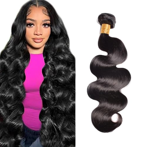 Zeslaerr 1B Natural Black Color Echthaar Perücke Bundles Human Hair Extensions 8A Grade Unprocessed Brazilian Virgin Menschliches Haar Body Wave Bundles No Weft Knotless For Women 30 Zoll von Zeslaerr