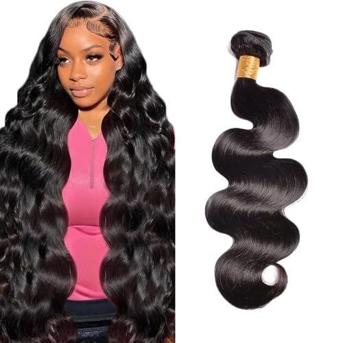 Zeslaerr 1B Natural Black Color Echthaar Perücke Bundles Human Hair Extensions 8A Grade Unprocessed Brazilian Virgin Menschliches Haar Body Wave Bundles No Weft Knotless For Women 34 Zoll von Zeslaerr