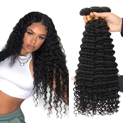 Zeslaerr 1B Natural Black Color Echthaar Perücke Bundles Human Hair Extensions Grade Unprocessed Virgin Double Weft Deep Wave Bundles Minimal Shedding For Women 18 20 22 Inch Zeslaerr 1B Natural Black Color Echthaar Perücke Bundles Human Hair Extensions Grade Unprocessed Virgin Double Weft Deep Wave Bundles Minimal Shedding For Women 18 20 22 Inch von Zeslaerr