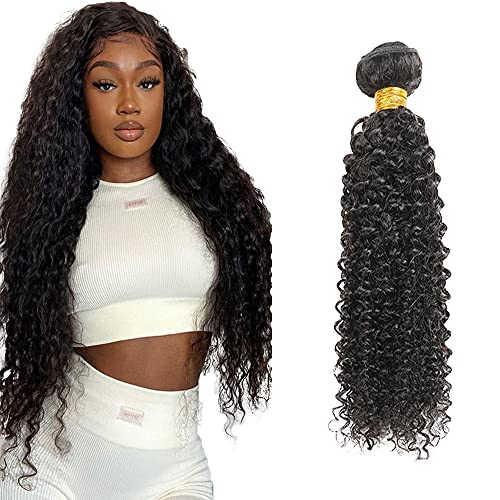 Zeslaerr 1B Natural Black Color Echthaar Perücke Bundles Human Hair Extensions Grade Unprocessed Virgin Double Weft Kinky Curly Bundles Minimal Shedding For Women 28 Inch von Zeslaerr