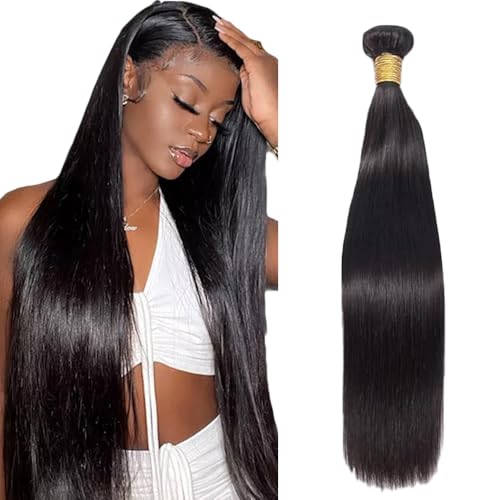 Zeslaerr 1B Natural Black Color Echthaar Perücke Bundles Human Hair Extensions Grade Unprocessed Virgin Double Weft Straight Bundles Minimal Shedding For Women 30 Inch Zeslaerr 1B Natural Black Color Echthaar Perücke Bundles Human Hair Extensions Grade Unprocessed Virgin Double Weft Straight Bundles Minimal Shedding For Women 30 Inch von Zeslaerr