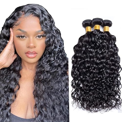 Zeslaerr 30 30 30 Inch Echthaar Perücke 1B Natural Black Color Bundles Human Hair Extensions Grade Unprocessed Virgin Double Weft Water Wave Bundles Minimal Shedding For Women Zeslaerr 30 30 30 Inch Echthaar Perücke 1B Natural Black Color Bundles Human Hair Extensions Grade Unprocessed Virgin Double Weft Water Wave Bundles Minimal Shedding For Women von Zeslaerr