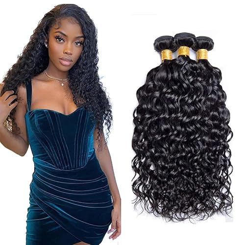Zeslaerr 32 32 32 Inch Echthaar Perücke 1B Natural Black Color Bundles Human Hair Extensions Grade Unprocessed Virgin Double Weft Water Wave Bundles Minimal Shedding For Women Zeslaerr 32 32 32 Inch Echthaar Perücke 1B Natural Black Color Bundles Human Hair Extensions Grade Unprocessed Virgin Double Weft Water Wave Bundles Minimal Shedding For Women von Zeslaerr