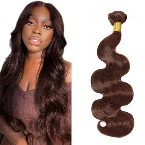 Zeslaerr #4 Chocolate Brown Color Echthaar Perücke Bundles Human Hair Extensions 8A Grade Unprocessed Brazilian Virgin Menschliches Haar Body Wave Bundles No Weft Knotless For Women 32 Zoll von Zeslaerr