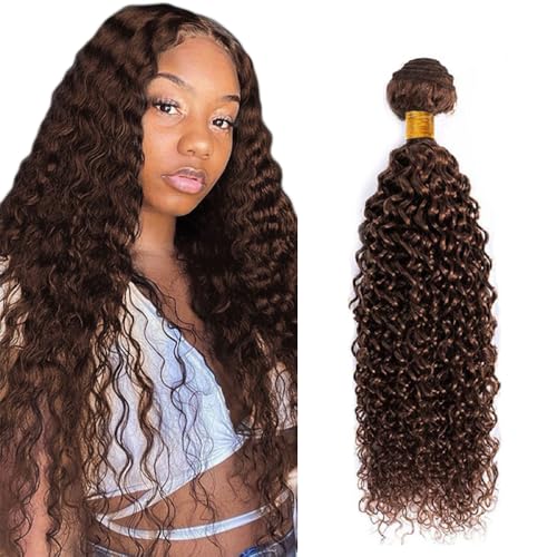 Zeslaerr #4 Chocolate Brown Color Echthaar Perücke Bundles Human Hair Extensions 8A Grade Unprocessed Brazilian Virgin Menschliches Haar Kinky Curly Bundles No Weft Knotless For Women 28 Zoll von Zeslaerr