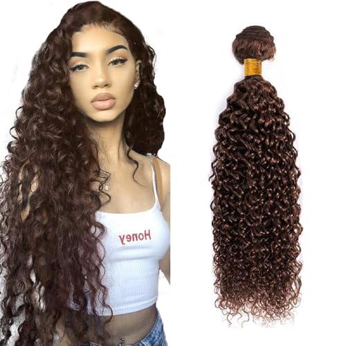 Zeslaerr #4 Chocolate Brown Color Echthaar Perücke Bundles Human Hair Extensions 8A Grade Unprocessed Brazilian Virgin Menschliches Haar Kinky Curly Bundles No Weft Knotless For Women 32 Zoll von Zeslaerr