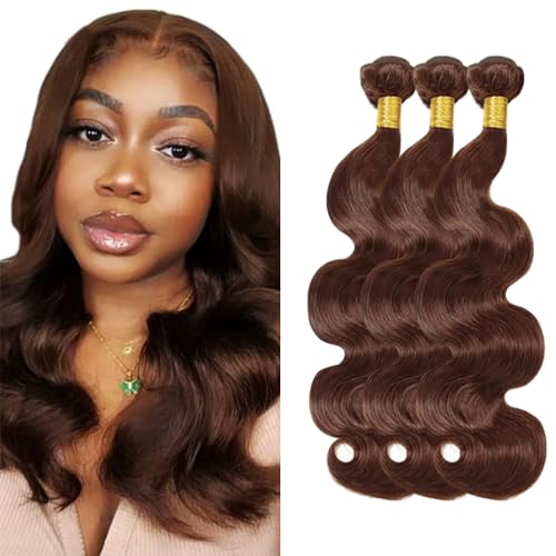 Zeslaerr #4 Chocolate Brown Color Echthaar Perücke Bundles Human Hair Extensions Grade Unprocessed Virgin Menschliches Haar Body Wave Bundles Minimal Shedding For Women 14 14 14 Inch Zeslaerr #4 Chocolate Brown Color Echthaar Perücke Bundles Human Hair Extensions Grade Unprocessed Virgin Menschliches Haar Body Wave Bundles Minimal Shedding For Women 14 14 14 Inch von Zeslaerr